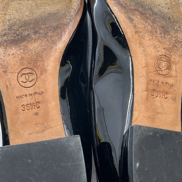 Authentic Chanel flats with stitched CC logos on heel Size 36.5 EUC - Picture 9 of 11